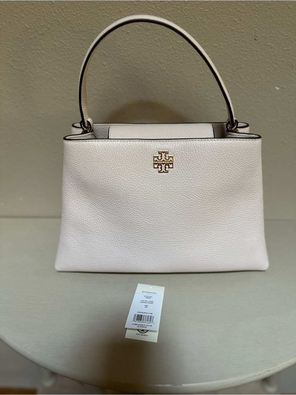 Tory Burch light pink Britton top handle bag